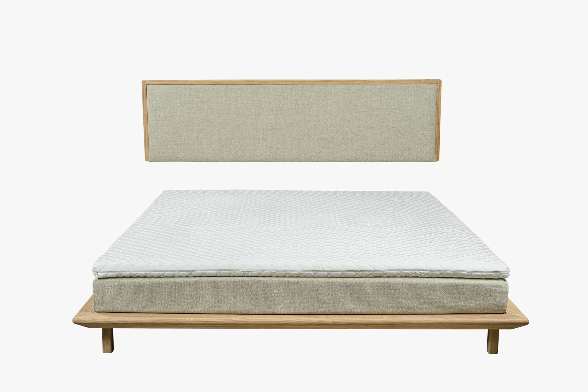 Voodi õlitatud tamm beež - 180x200 cm beež - 1