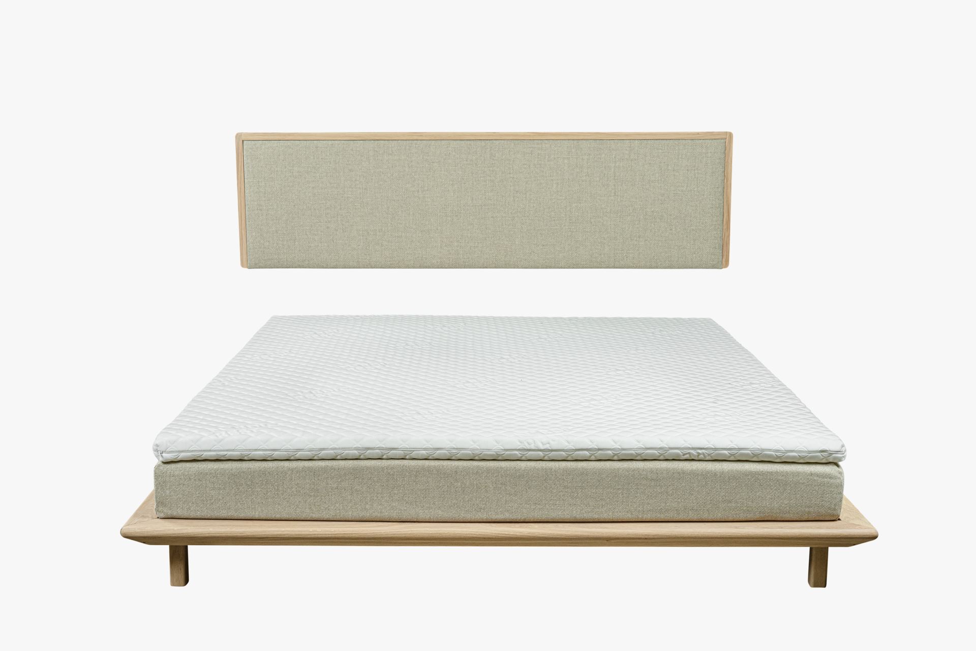 Voodi valgeks õlitatud tamm beež - 180x200 cm beež - 1