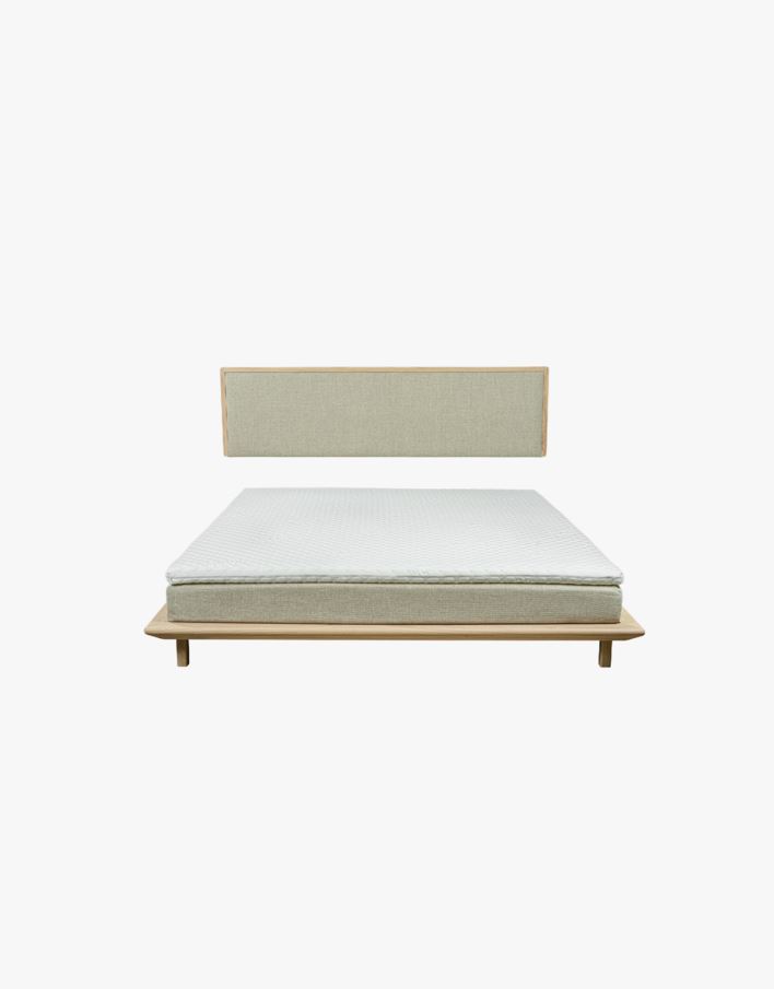 Voodi valgeks õlitatud tamm beež - 180x200 cm beež - 1