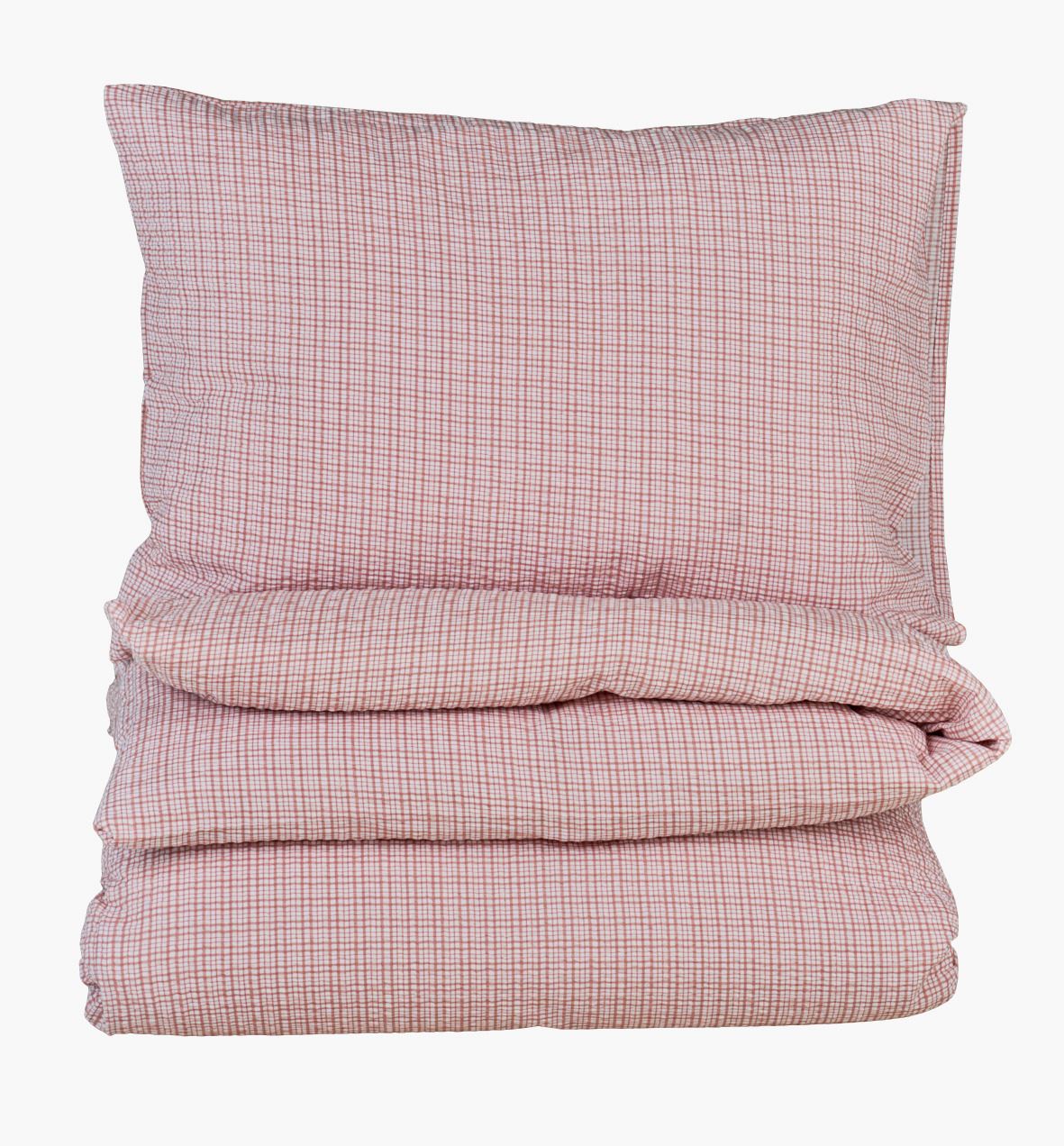 Voodipesukomplekt krepp-puuvillane roosa - 150x210 cm roosa - 1