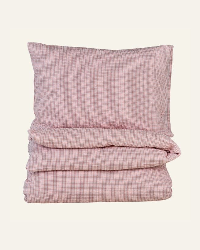 Voodipesukomplekt krepp-puuvillane roosa - 150x210 cm roosa - 1