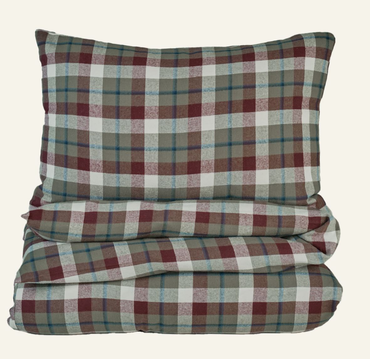 Voodipesukomplekt lõimvärvitud flanell mitmevärviline/roheline - 150x210 cm mitmevärviline/roheline - 1