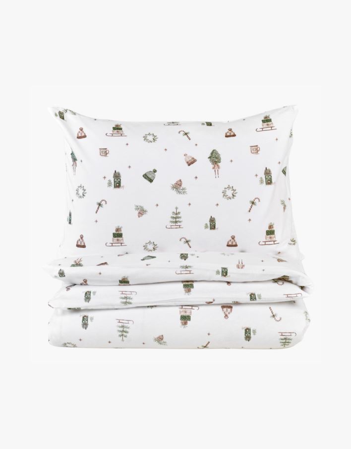 Flanell voodipesukomplekt mitmevärviline/roheline - 150x210 cm mitmevärviline/roheline - 1