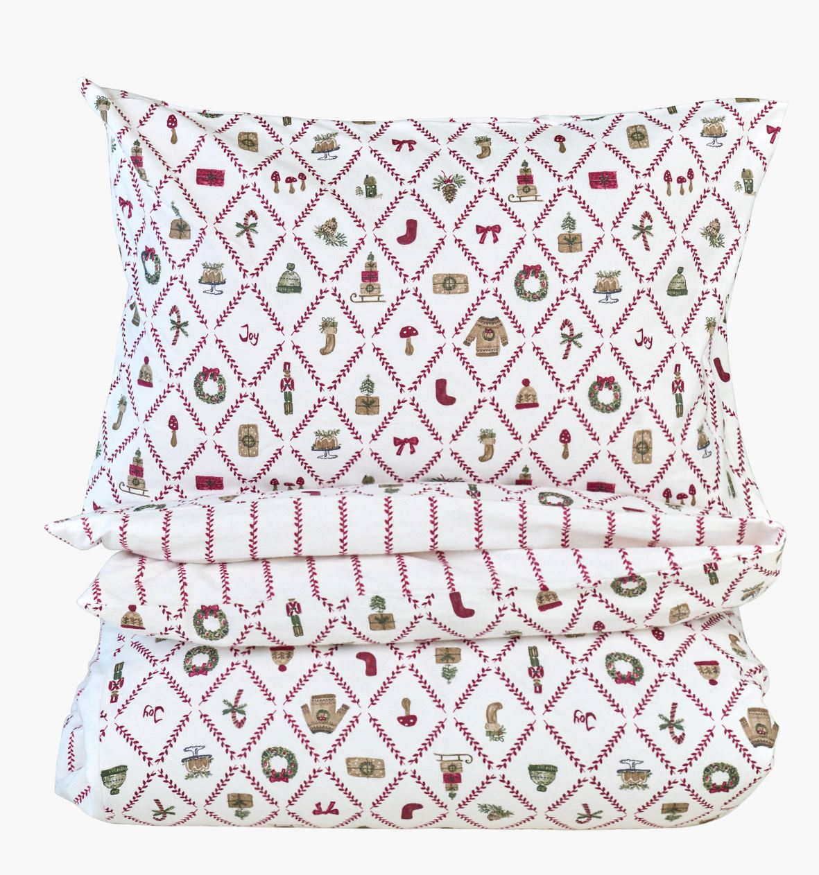 Flanell voodipesukomplekt mitmevärviline/punane - 150x210 cm mitmevärviline/punane - 1