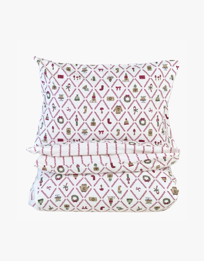 Flanell voodipesukomplekt mitmevärviline/punane - 150x210 cm mitmevärviline/punane - 1