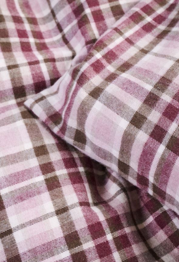 Voodipesukomplekt lõimvärvitud flanell mitmevärviline/roosa - 6