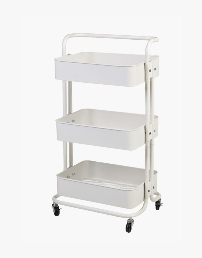 Ratastega riiul valge - 44x36x83 cm valge - 1