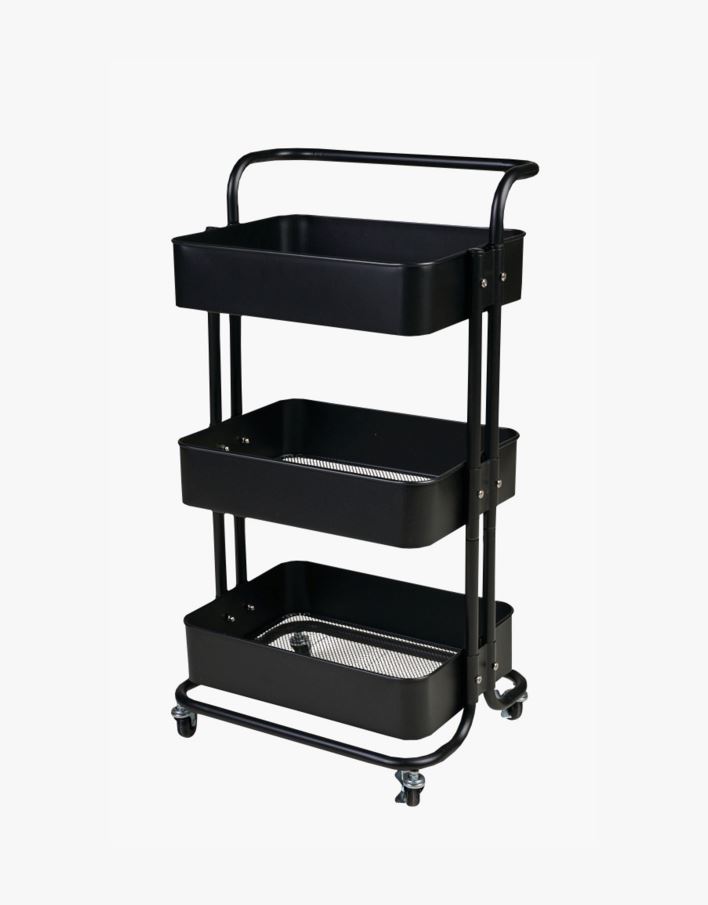 Ratastega riiul must - 44x36x83 cm must - 1