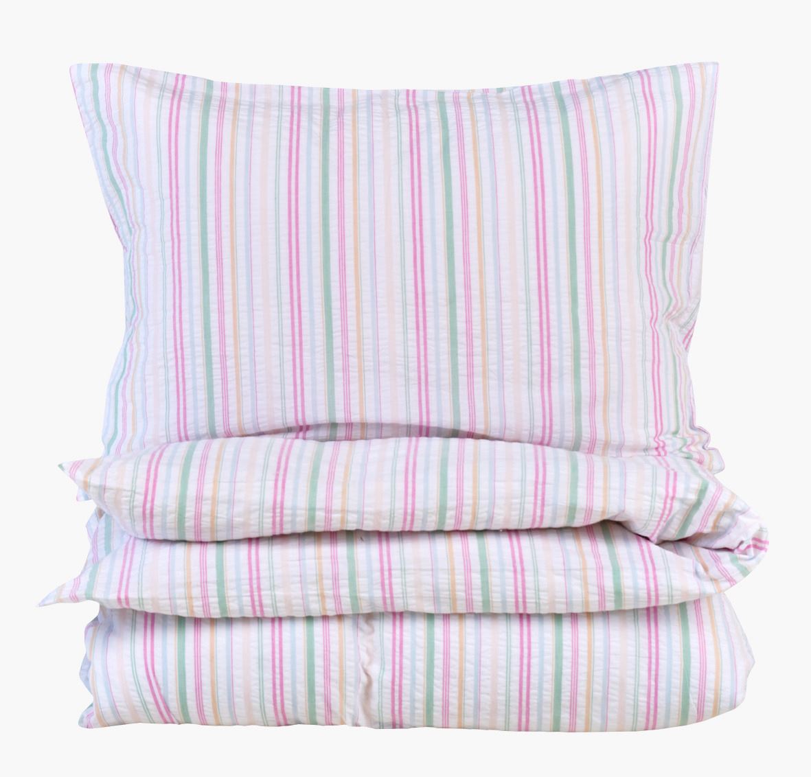 Voodipesukomplekt lõimvärvitud krepp-puuvill mitmevärviline - 150x210 cm mitmevärviline - 1