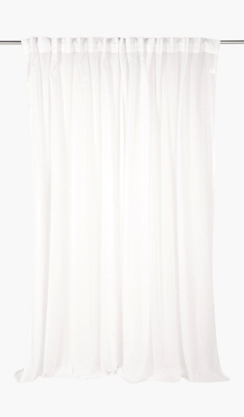 Eriti lai linane kardin valge - 240x300 cm valge - 1