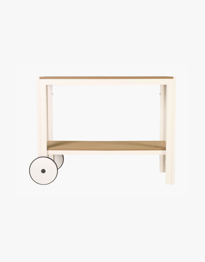 Ratastega riiul loodusvalge - 100x45x74 cm loodusvalge - 1