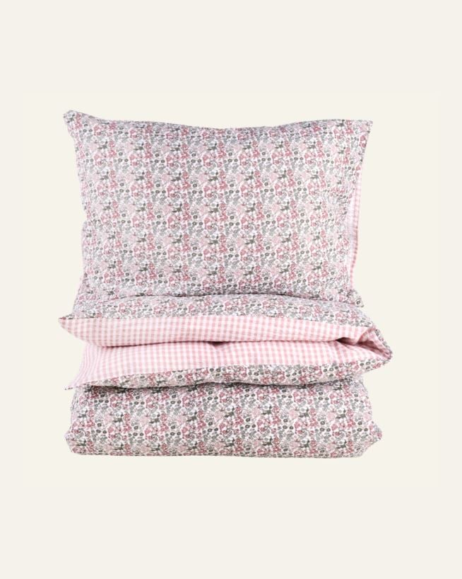 Voodipesukomplekt krepp-puuvillane mitmevärviline/roosa - 150x210 cm mitmevärviline/roosa - 1