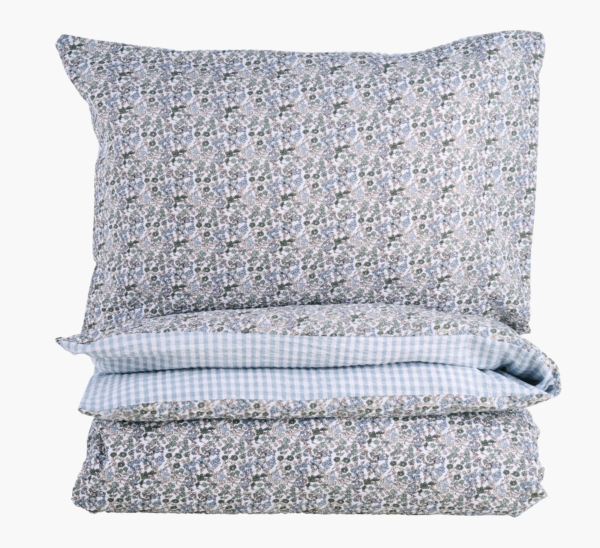 Voodipesukomplekt krepp-puuvillane mitmevärviline/sinine - 150x210 cm mitmevärviline/sinine - 1