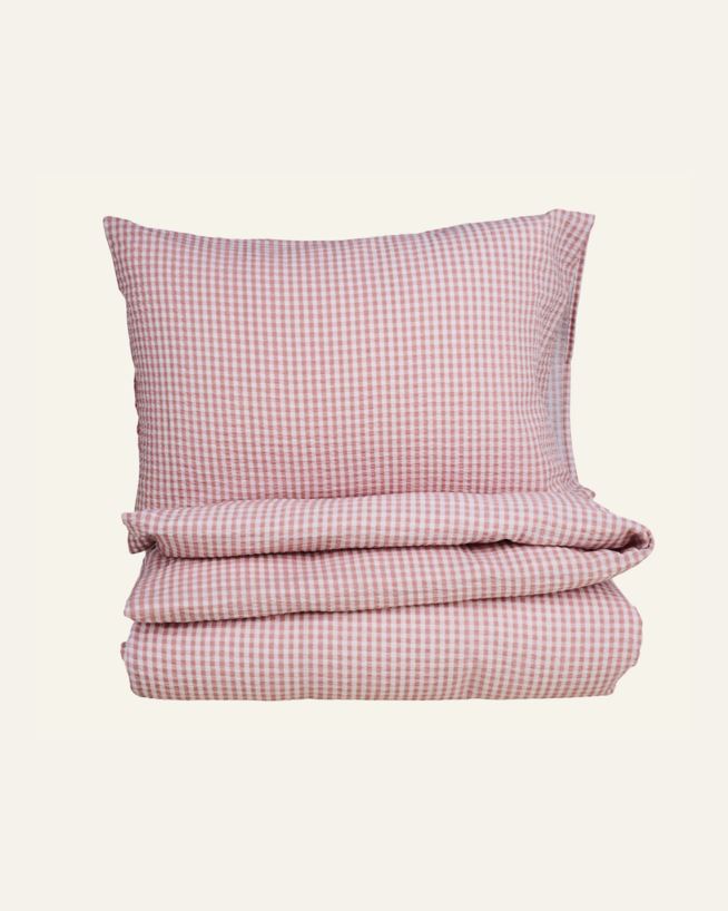 Voodipesukomplekt krepp-puuvillane roosa - 150x210 cm roosa - 1