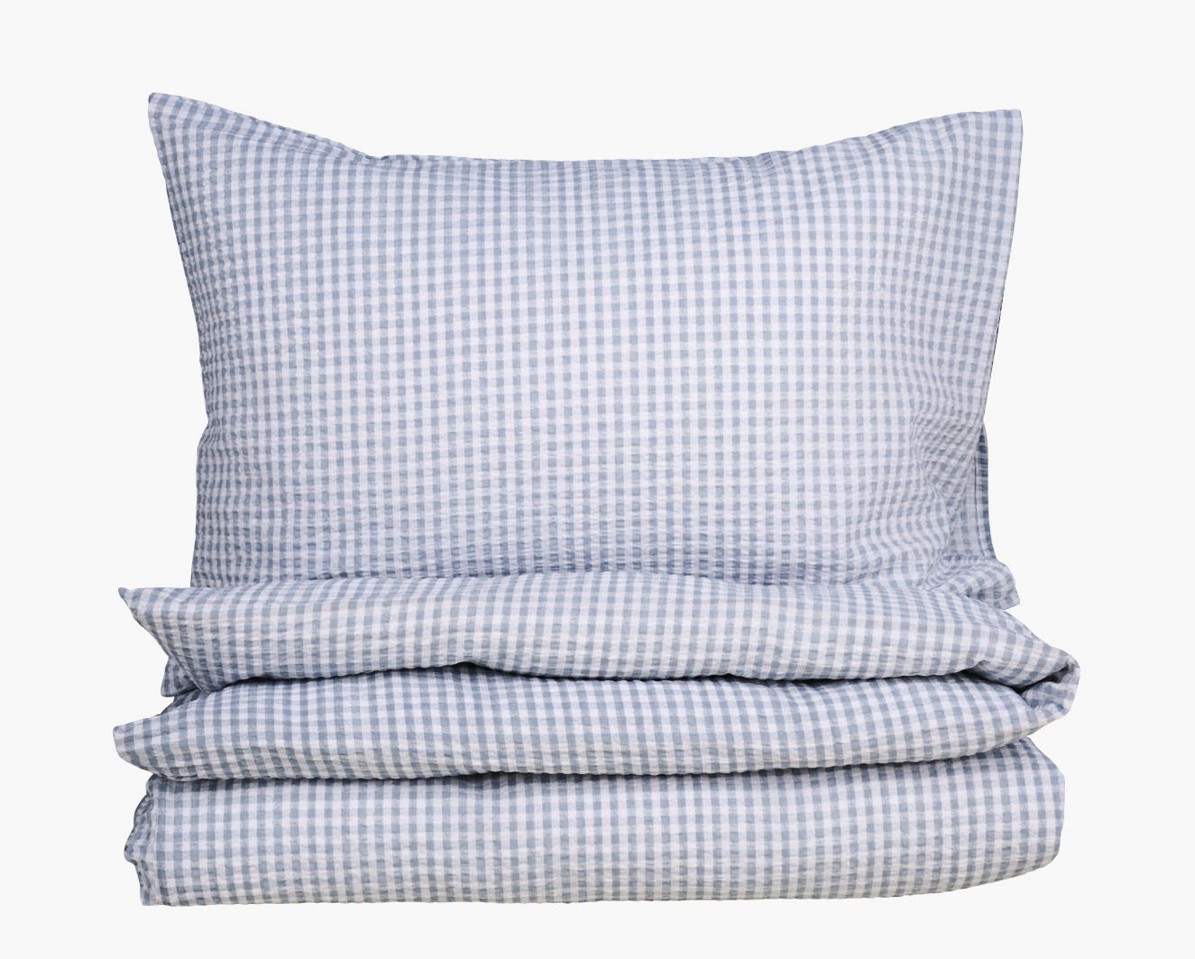 Voodipesukomplekt krepp-puuvillane sinine - 150x210 cm sinine - 1