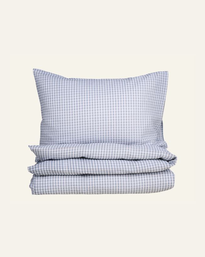 Voodipesukomplekt krepp-puuvillane sinine - 150x210 cm sinine - 1
