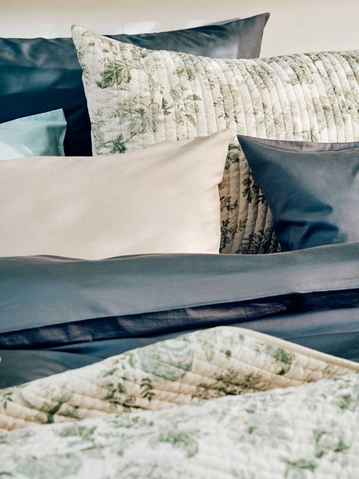 Voodipesukomplekt satiinpuuvillane udusinine - 6