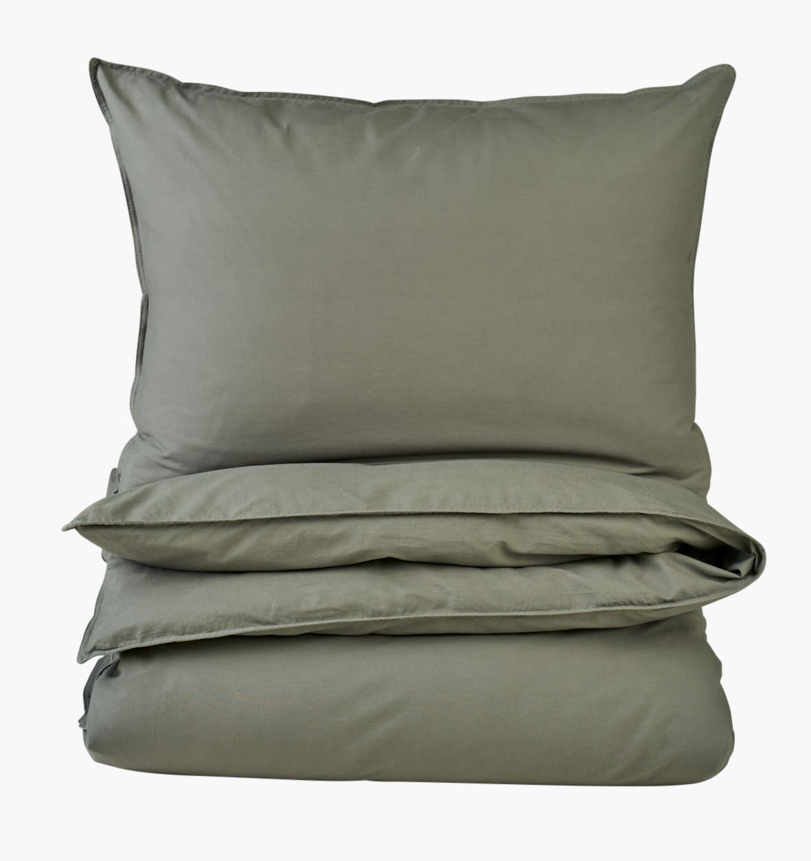 Voodipesukomplekt puuvillane oliiviroheline - 150x210 cm oliiviroheline - 1