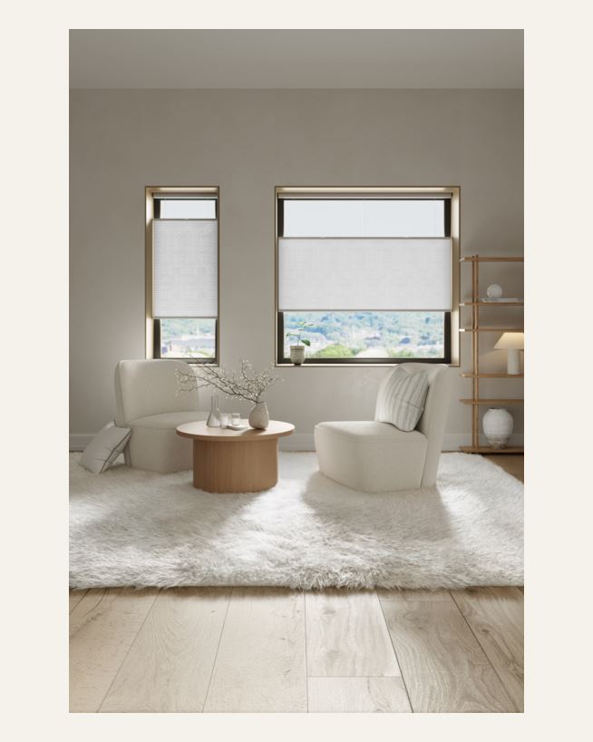 Ülalt-alt avanev voldikkardin nöörita valge - 60x160 cm valge - 1