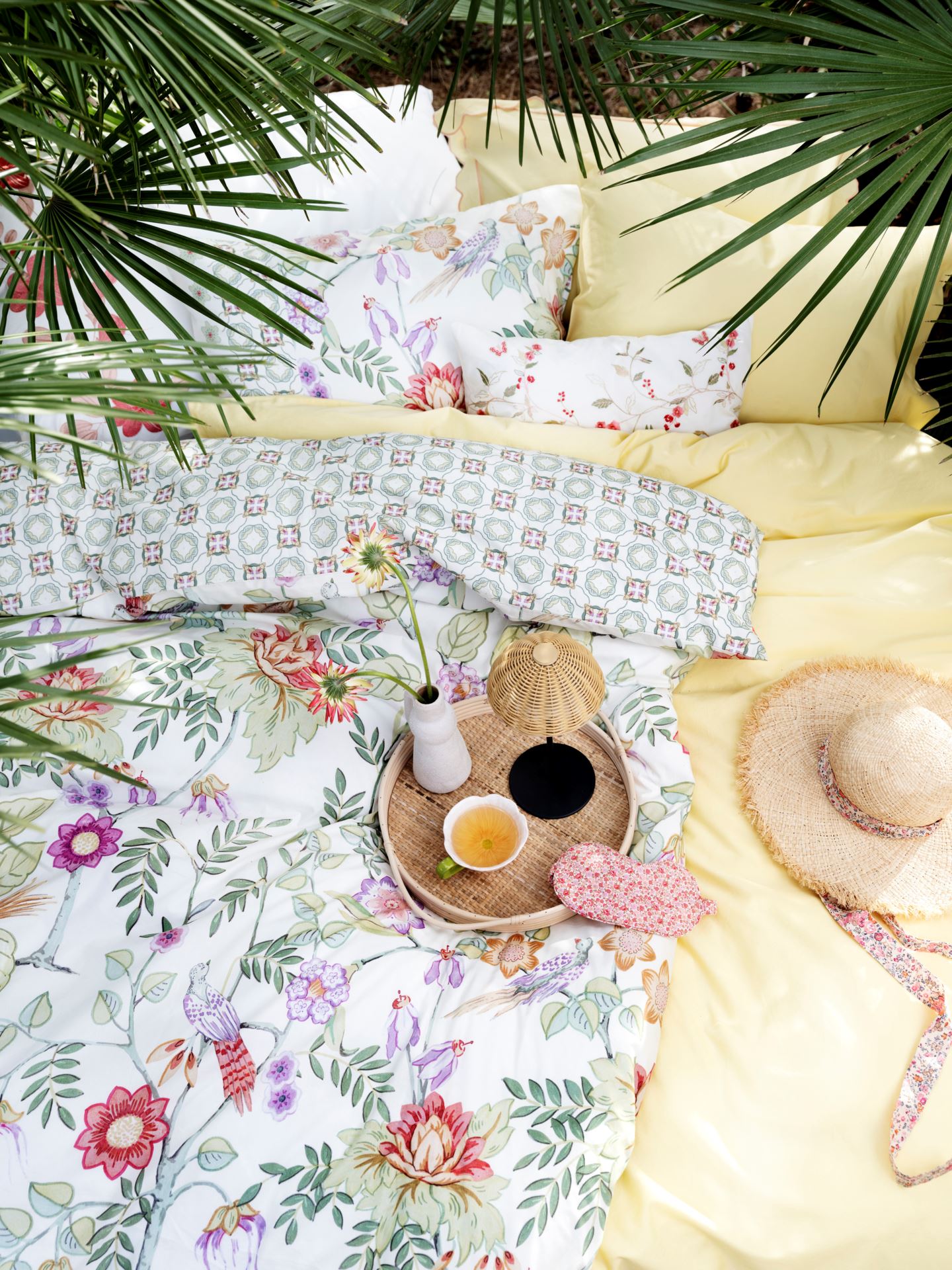 Voodipesukomplekt satiinpuuvillane hele kollane - 2