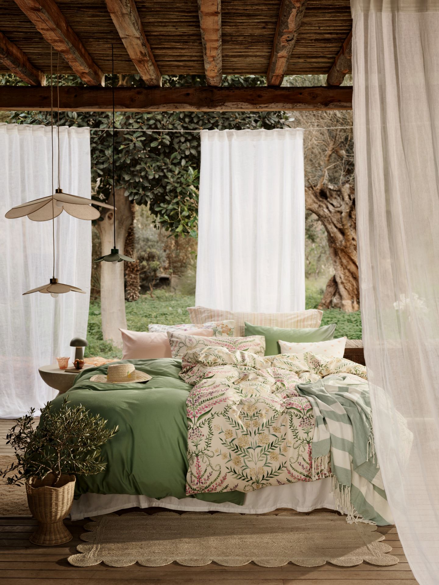 Voodipesukomplekt satiinpuuvillane roheline - 4