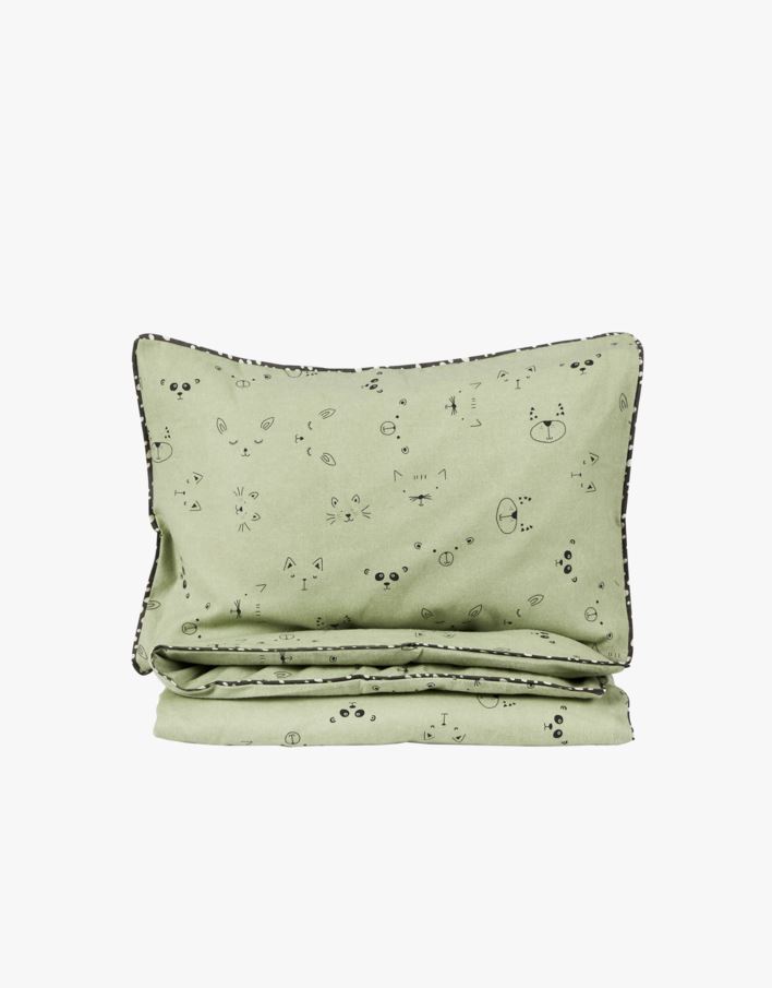 Flanell voodipesukomplekt müntroheline - 100x130 cm müntroheline - 1