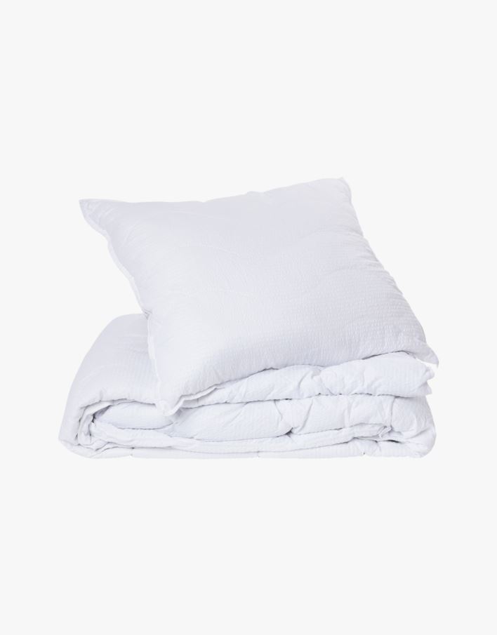 Jahe sünteetiline tekk ja padi valge - 150x210 cm valge - 1